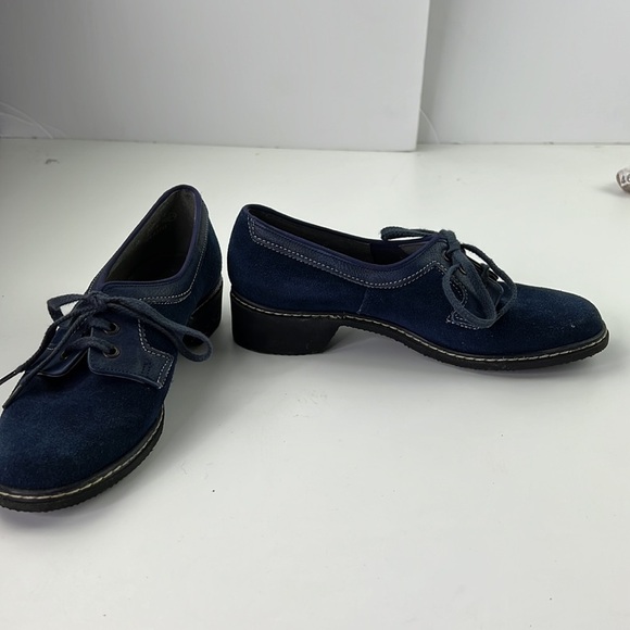 Aqua Skips Waterproof Blue Suede Oxford Lace ups shoes - Picture 4 of 12